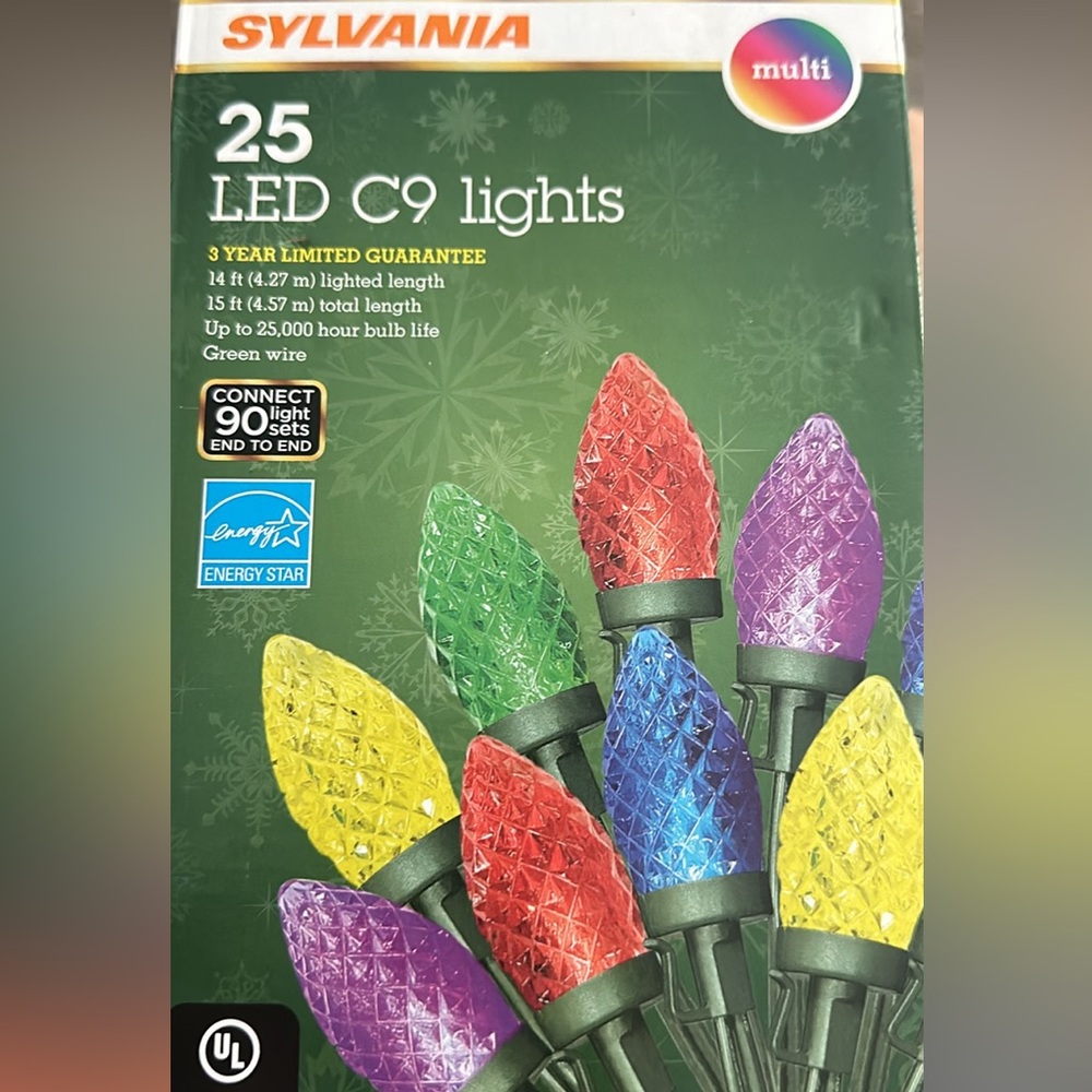 Christmas hanging lights - colorful (3 sets)